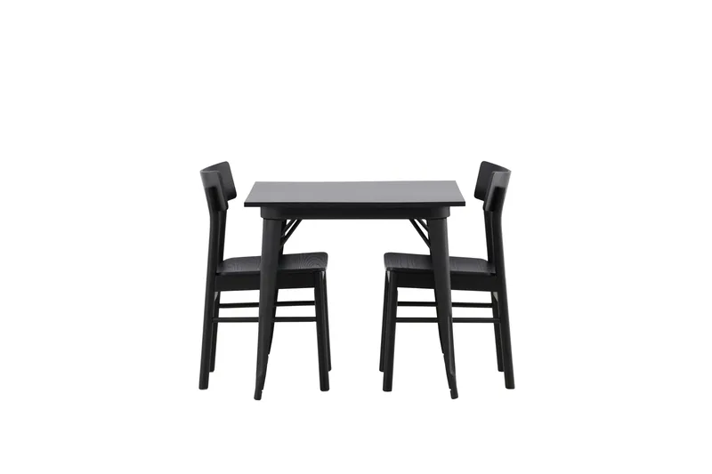 Tempe Matgrupp 80 cm Rektangulär med 2 Montros stolar - Svart - Products - Möbler - Bord & matgrupp - Matgrupp