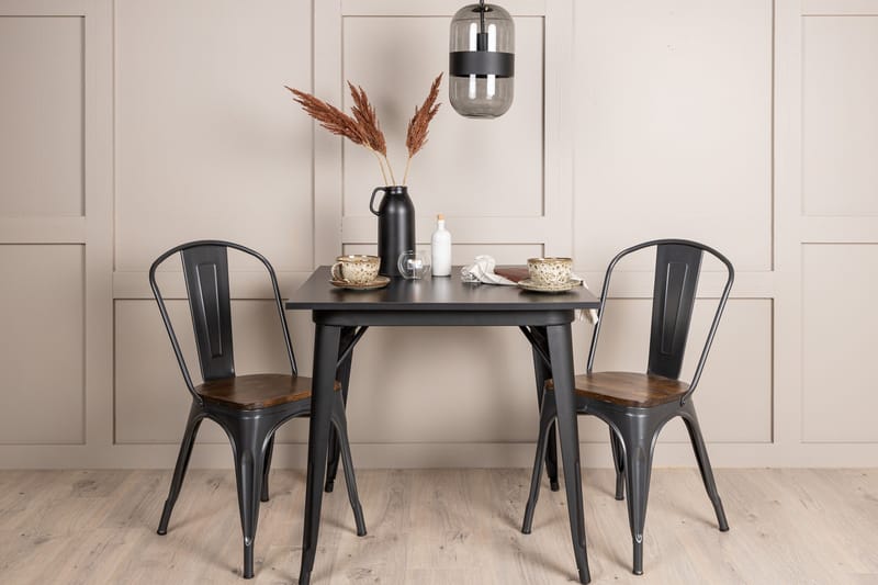 Tempe Matgrupp  80 cm Rektangulär med 2 Tempe stolar - Mörkgrå - Products - Möbler - Bord & matgrupp - Matgrupp