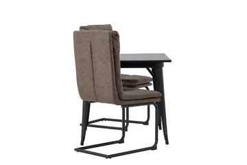 Tempe Matgrupp 80 cm Rektangulär med 2 Zizo stolar - Svart - Products - Möbler - Bord & matgrupp - Matgrupp