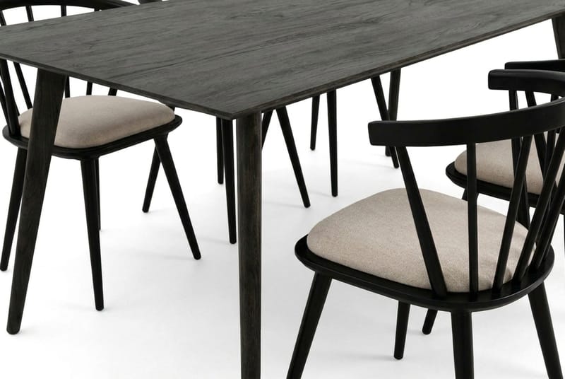 Tyrö Matgrupp 190 cm Rökt ek med 6 st Tyrö Karmstolar med Dyna - Rökt ek - Products - Möbler - Bord & matgrupp - Matgrupp