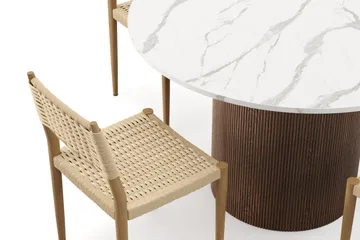 Uppveda Matbord 120 cm Rund med 4 st Jamna Matstolar - Brun - Products - Möbler - Bord & matgrupp - Matgrupp