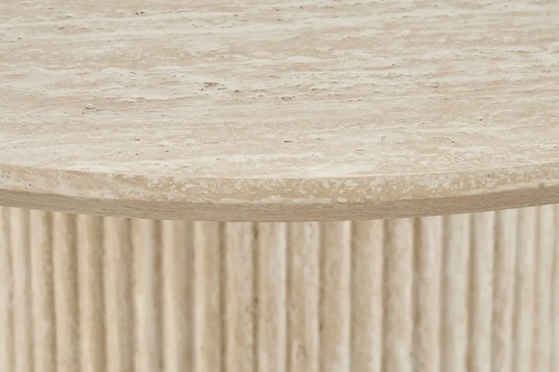 Uppveda Matbord Runt 120 cm Travertin med 4 Reciclar Matstolar - Travertin/Greige - Products - Möbler - Bord & matgrupp - Matgrupp