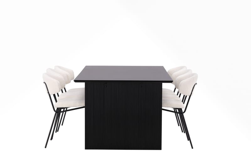 Vail Matgrupp 200 cm Rektangulär med 6 Chico Stolar - Svart - Products - Möbler - Bord & matgrupp - Matgrupp