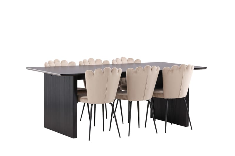 Vail Matgrupp 200 cm Rektangulär med 6 Limhamn stolar - Beige - Products - Möbler - Bord & matgrupp - Matgrupp