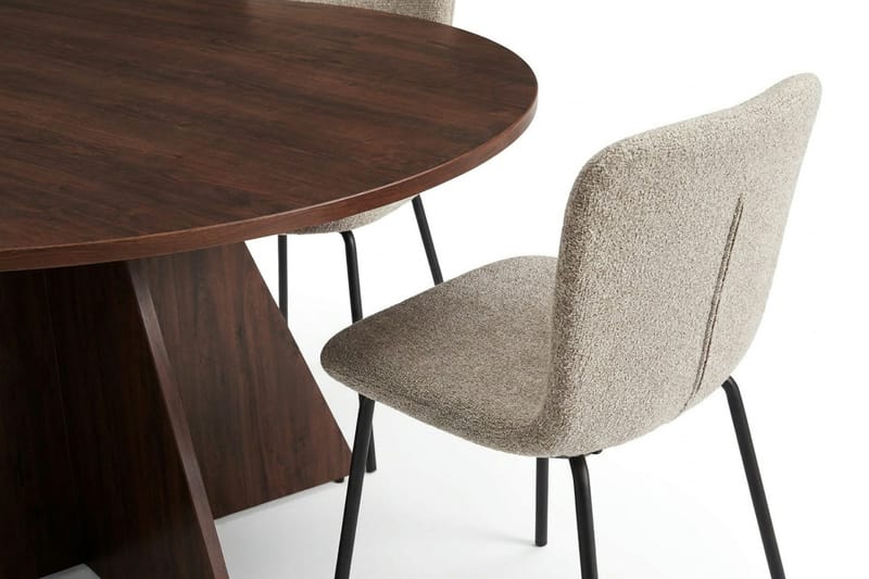 Vera Matgrupp runt 130 cm Valnöt med 6 Katy Matstolar - Valnöt - Products - Möbler - Bord & matgrupp - Matgrupp