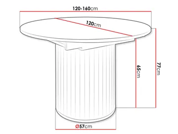 Veyricor Förlängningsbart Matbord 120-160 cm Rund - Svart - Products - Möbler - Bord & matgrupp - Matbord & köksbord