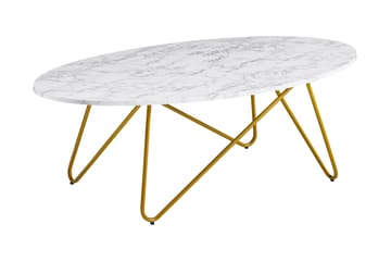 Willowdale Soffbord 120 cm Ovalt - Vit/Guld - Products - Möbler - Bord & matgrupp - Soffbord