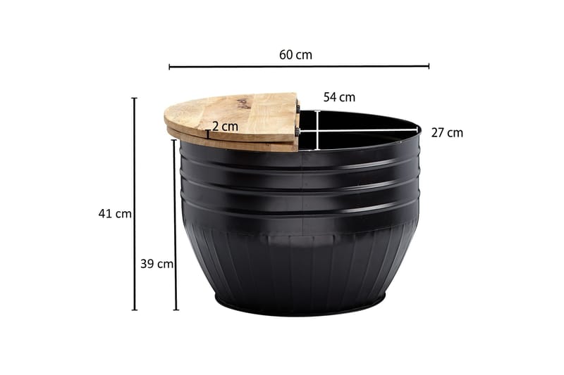 Willowdale Soffbord 60x41 cm Runt - Brun/Svart - Products - Möbler - Bord & matgrupp - Soffbord