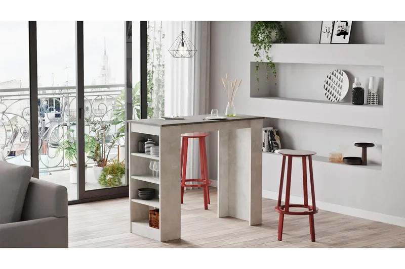 Zambasa Barbord 120 cm - Grå/Natur - Products - Möbler - Bord & matgrupp - Barbord & ståbord