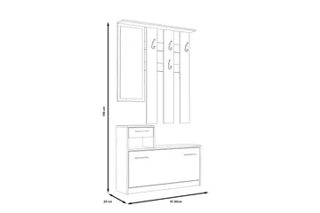 Breslau Hallmöbelset 98x180 cm - Beige/Vit - Products - Möbler - Hallmöbler - Möbelset för hall & entre