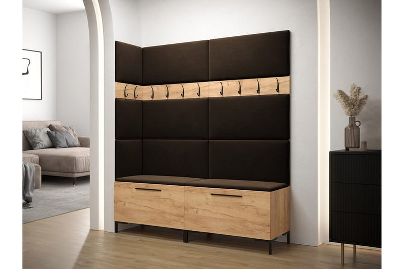 Dunvegan Hallmöbelset 168x46 cm - Mörkbrun - Products - Möbler - Hallmöbler - Möbelset för hall & entre