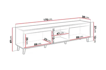 Amshyttan Tv-bänk 170 cm - Natur/Antracit - Products - Möbler - TV- & Mediamöbler - TV bänk & mediabänk