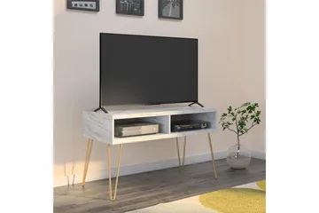 Athena Tv-bänk 107x50 cm Vit/Marmormönster - Novogratz - Products - Möbler - TV- & Mediamöbler - TV bänk & mediabänk