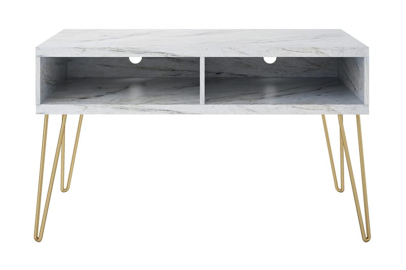 Athena Tv-bänk 107x50 cm Vit/Marmormönster - Novogratz - Products - Möbler - TV- & Mediamöbler - TV bänk & mediabänk