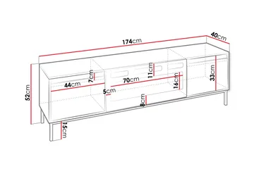 Bjurholm Tv-bänk 174 cm - Svart - Products - Möbler - TV- & Mediamöbler - TV bänk & mediabänk