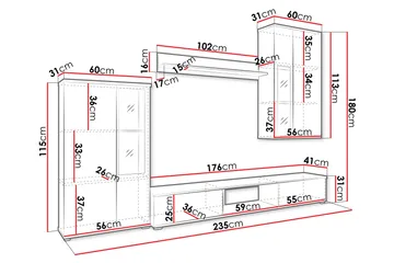 Bunta Tv-möbelset - Brun - Products - Möbler - TV- & Mediamöbler - TV-möbelset