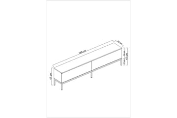 Dorlord Tv-bänk 180 cm - Vit/Svart - Products - Möbler - TV- & Mediamöbler - TV bänk & mediabänk