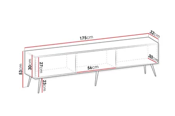 Edson Tv-bänk 175 cm - Vit - Products - Möbler - TV- & Mediamöbler - TV bänk & mediabänk