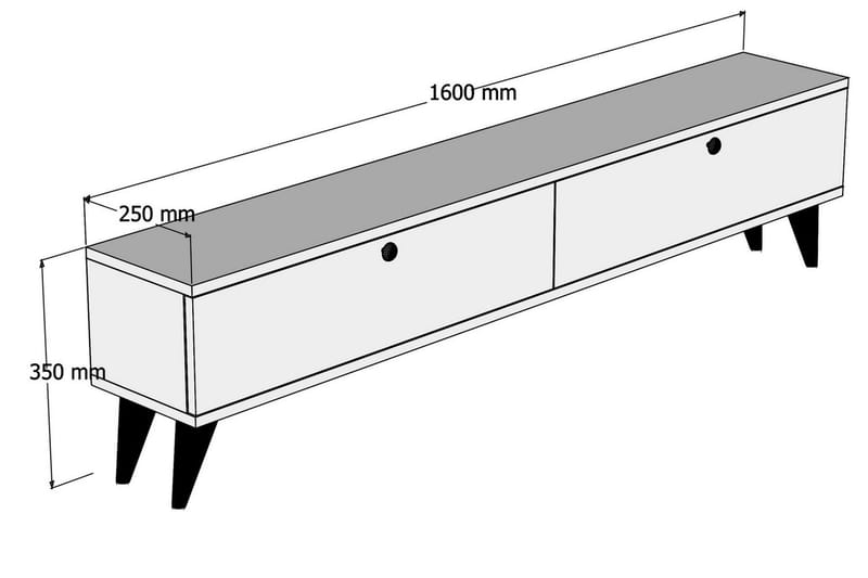 Gersby TV-Bänk 160 cm - Vit - Products - Möbler - TV- & Mediamöbler - TV bänk & mediabänk