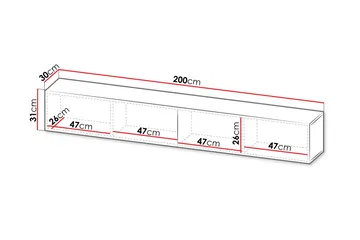 Kangana Tv-bänk 200x30 cm - Beige - Products - Möbler - TV- & Mediamöbler - TV bänk & mediabänk