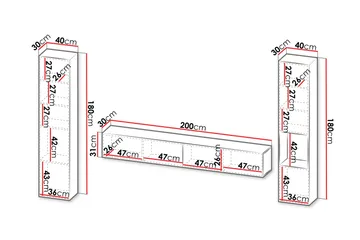 Kangana Tv-möbelset - Svart/Brun - Products - Möbler - TV- & Mediamöbler - TV-möbelset