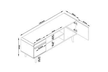 Lowboard Chantal Grå - Grå - Products - Möbler - TV- & Mediamöbler - TV bänk & mediabänk