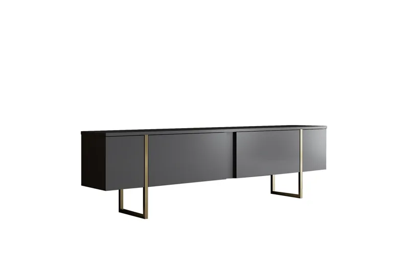 Luxe Tv-bänk 180x50 cm Svart/Guld, Hanah Home
