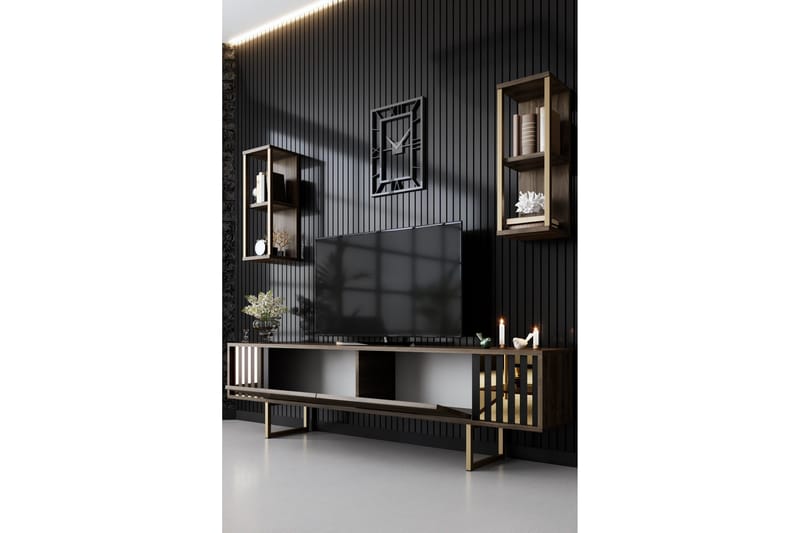 Masatomo Tv-bänk 180 cm - Valnöt/Svart - Products - Möbler - TV- & Mediamöbler - TV bänk & mediabänk