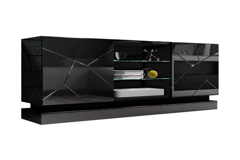 Qiu Tv-bänk 160 cm, Svart