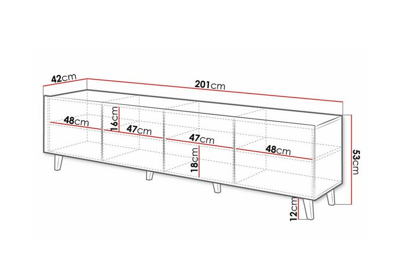 Strontian Tv-skåp 201 cm Scandinavian Choice Black - Products - Möbler - TV- & Mediamöbler - TV-skåp