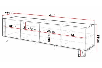 Strontian Tv-skåp 201 cm Scandinavian Choice Black - Products - Möbler - TV- & Mediamöbler - TV-sk åp