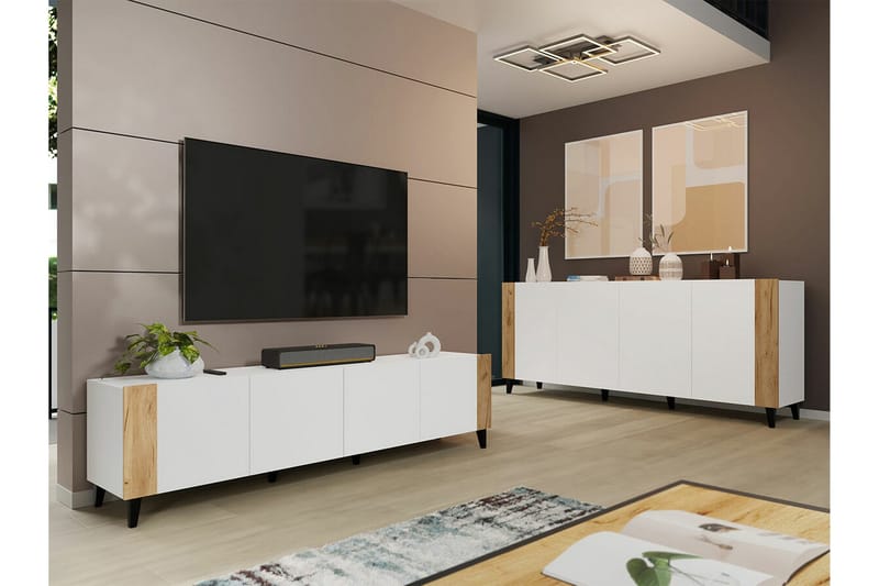 Strontian Tv-skåp 201 cm Scandinavian Choice White - Products - Möbler - TV- & Mediamöbler - TV-skåp