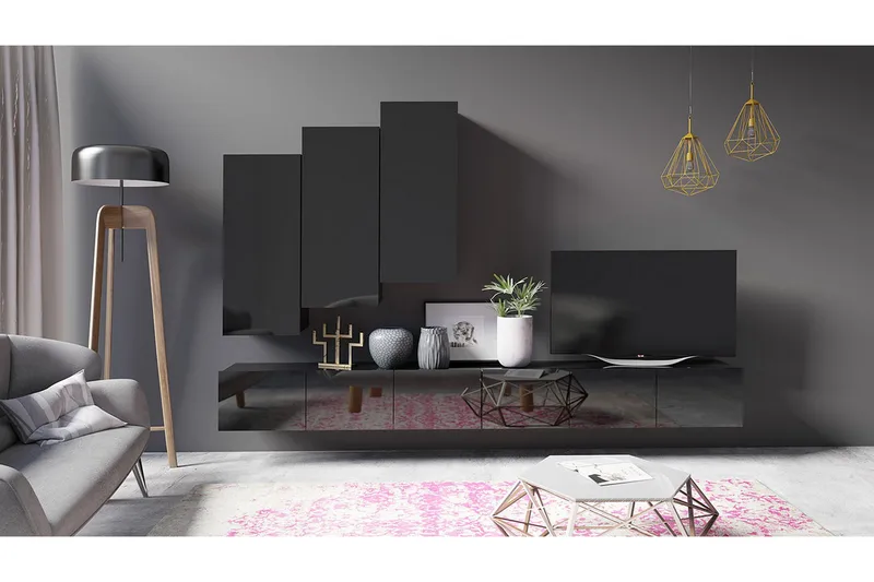 Tessan Tv-möbelset - Svart - Products - Möbler - TV- & Mediamöbler - TV-möbelset