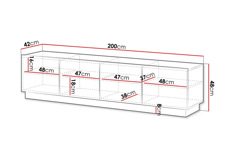 Torvalen Tv-bänk 200 cm - Vit - Products - Möbler - TV- & Mediamöbler - TV bänk & mediabänk