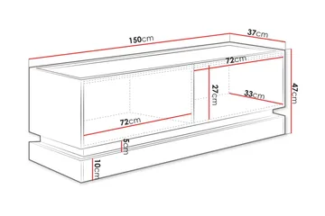 Zelric Tv-bänk 150 cm - Beige - Products - Möbler - TV- & Mediamöbler - TV bänk & mediabänk