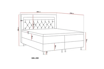 Alessia Komplett Sängpaket med Förvaring LED-belysning 160x200 cm - Mörkgrå - Products - Möbler - Säng - Säng med förvaring