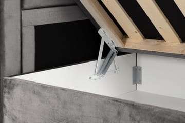 Alessia Komplett Sängpaket med Förvaring LED-belysning 180x200 cm - Mörkgrå Sammet - Products - Möbler - Säng - Säng med förvaring