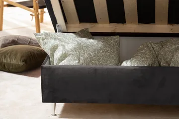 Alessia Komplett Sängpaket med Förvaring LED-belysning 180x200 cm - Mörkgrå Sammet - Products - Möbler - Säng - Säng med förvaring