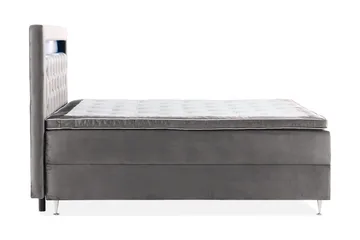 Alessia Komplett Sängpaket med Förvaring LED-belysning 180x200 cm - Mörkgrå Sammet - Products - Möbler - Säng - Säng med förvaring