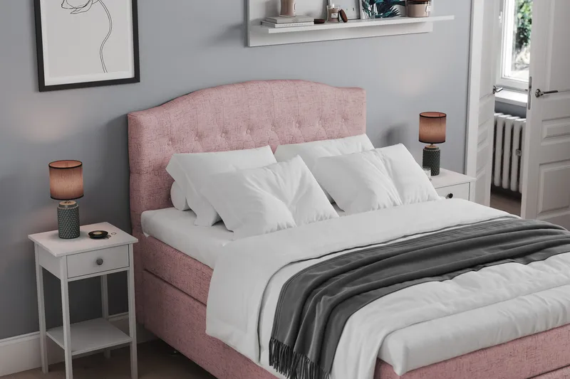 Belda Sängpaket 120x200 Fast - Rosa - Products - Möbler - Säng - Enkelsäng