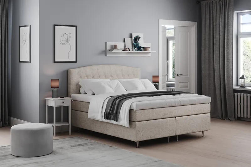 Belda Sängpaket 160x200 Fast - Beige - Products - Möbler - Säng - Kontinentalsäng