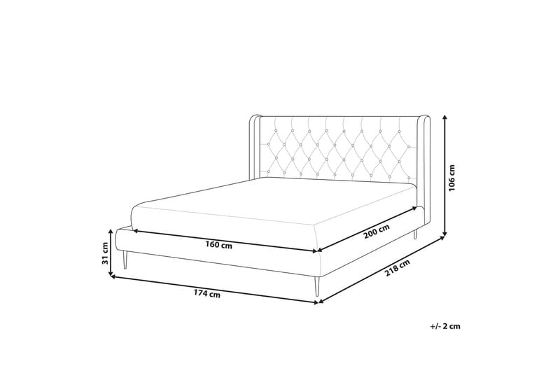 Bernie Sängram 160x200 cm - Grå/Guld - Products - Möbler - Säng - Sängram & sängstomme