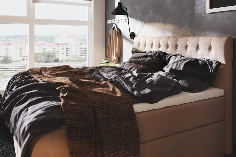 Boxy Box Bed 140x200 cm - Beige - Products - Möbler - Säng - Säng med förvaring