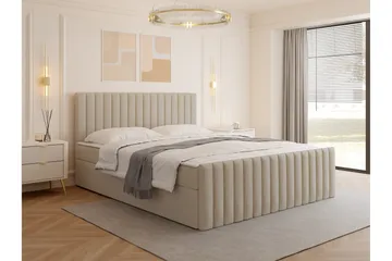 Calrosor Sängpaket Kontinentalsäng med Förvaring 160x200 cm - Beige - Products - Möbler - Säng - Komplett sängpaket