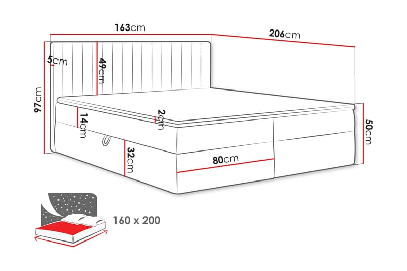 Calrosor Sängpaket Kontinentalsäng med Förvaring 160x200 cm - Grön - Products - Möbler - Säng - Komplett sängpaket