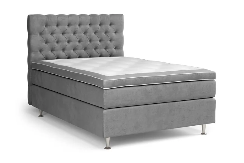 Celine Kontinentalsäng 140x200cm - Grå/Sammet - Products - Möbler - Säng - Kontinentalsäng