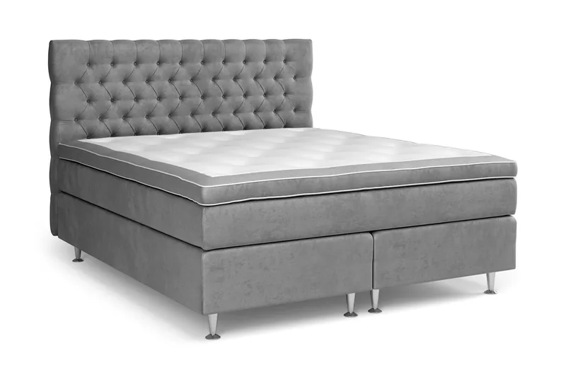 Celine Sängpaket 180x200 cm - Grå/Sammet - Products - Möbler - Säng - Kontinentalsäng