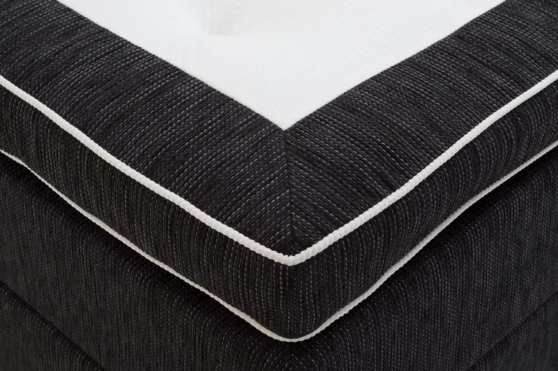 Charleston Kontinentalsäng 120x200 Fast Polyeterskum - Svart - Products - Möbler - Säng - Enkelsäng