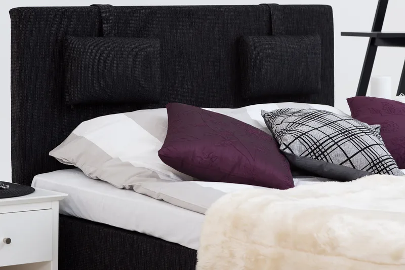 Charleston Kontinentalsäng 120x200 Fast Polyeterskum - Svart - Products - Möbler - Säng - Enkelsäng