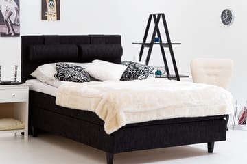 Charleston Kontinentalsäng 140x200 Fast Polyeterskum - Svart - Products - Möbler - Säng - Kontinentalsäng